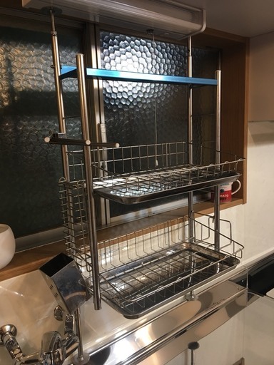 突っ張り　水切り　ラック　キッチン　シンク　かご　食器　つっぱり　収納　無印　IDEE　イデー　unico