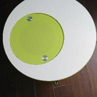 ローテーブル 美品！ホワイト＆グリーン