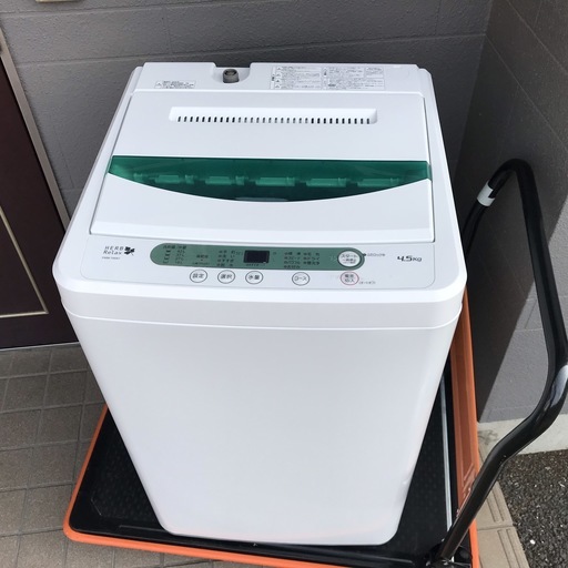 完動美品◆HerbRelax/ハーブリラックス ヤマダ電機オリジナル 全自動洗濯機 4.5kg ホワイト YWM-T45A1 2015年製