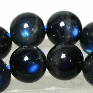 ☆高品質☆【ブレスレット】キャッツアイブラックラブラドライト (約9～9.5mm)