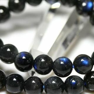 ☆高品質☆【ブレスレット】キャッツアイブラックラブラドライト (約9～9.5mm)