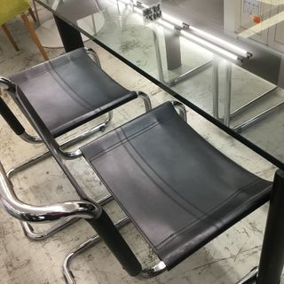 美品！4人掛けダイニングセット ダイニングテーブル ダイニングチェアー ガラス天板 ガラス ミーティング テーブル 椅子 イス