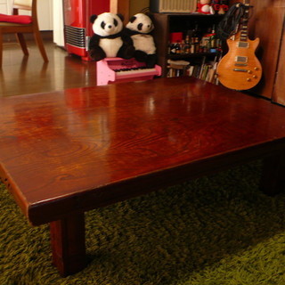 無料で差し上げます◆古い木製のローテーブル/座卓/机◆天然木/コ...