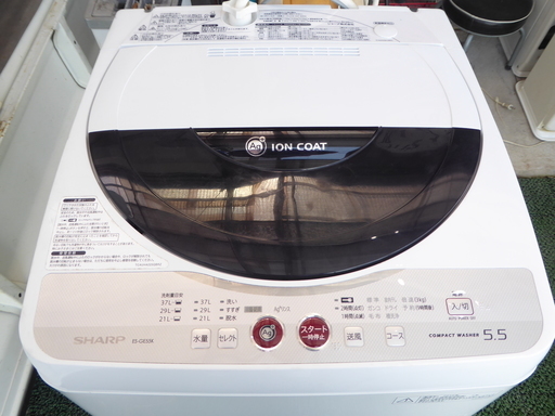 シャープ EG-GE55K 全自動洗濯機 送風乾燥 Ag＋イオン除菌防臭 穴槽乾燥 高濃度洗浄！