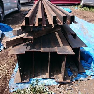 値下げ☆軽量鉄骨・H鋼・C鋼・ブレス・建材・DIY・プレハブ・物置《引取限定》☆