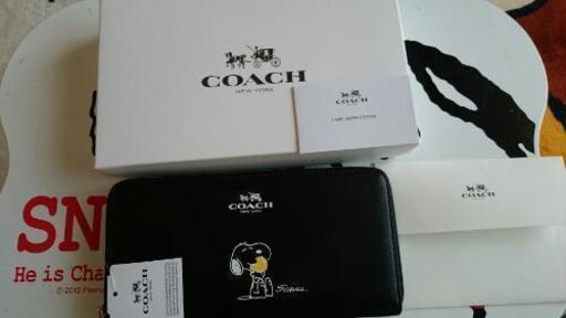 お値下げCOACH✖スヌーピー財布黒色