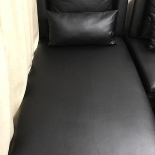 ★美品★CURVATURE カーブチャー style proposer スタイルプロポーザ 黒革カウチソファー 2Pソファー クッションセット ブラック プレミアムレザー 皮革 2人掛け 椅子 リビング