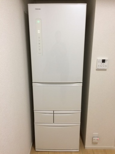 東芝 VEGETA 426L 5ドア 冷凍冷蔵庫 GR-F43G(WN)シェルホワイト 2013年製