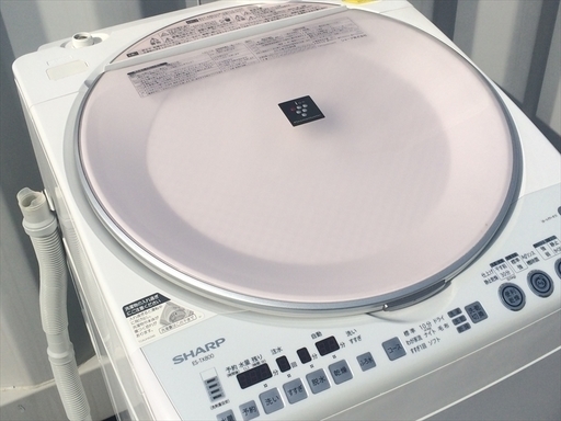 福岡市内配達無料 2011年製 全自動洗濯機シャープ プラズマクラスター 8キロ 熱乾燥機能付き ES-TX800
