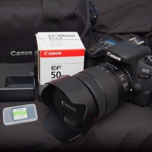 くらしを楽しむアイテム 美品！一眼レフcanon9000Dと神レンズ・SDカード・カメラバッグ含オマケ！ カメラ