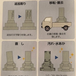 お墓のクリーニング、墓じまい等のお問合せ、ご相談、お見積もりは無...