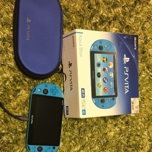PS vita アクアブルー本体、ケース、箱付き