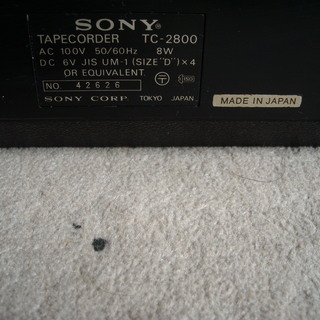 SONY/カセット・デンスケ『TC-2800』