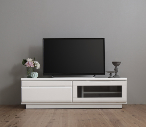 新品 完成品 シンプルデザイン  ホワイト W120テレビ台 033664