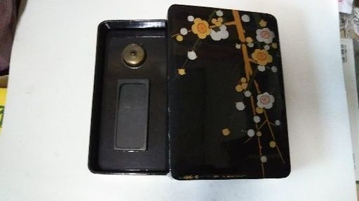 漆塗り、の、すずり箱