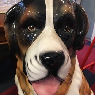 【イタリア製】セントバーナード　置き物　オブジェ　等身大　陶器　犬 イタリア製】セントバーナード 置き物 オブジェ 等身大 陶器 犬