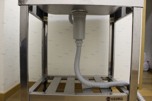 中古 AZUMA ステンレス1槽シンク バックガード付 - その他 