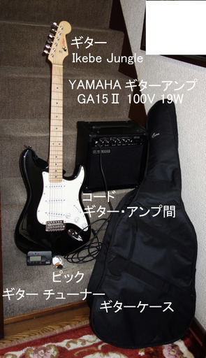 エレキギター ギターケースと ケーブル - 弦楽器、ギター