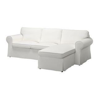 IKEA EKTORP 3人掛けソファ ホワイト 寝椅子つき
