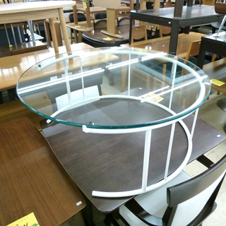 HUKLA/フクラ ガラス ラウンドテーブル コーヒーテーブル ...