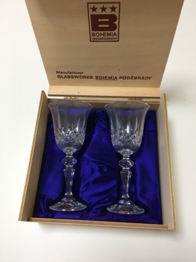 Bohemian ボヘミア クリスタル ペアグラス 未使用
