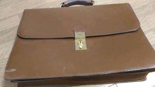 銀座タニザワカバン　ダレスバッグ　ブラウン(日本製)