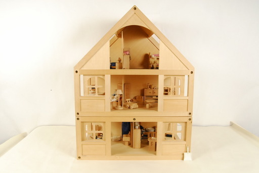 ドールハウス　木製　人形　家具　小物付き ピーターラビットのお皿 34x61x80cm