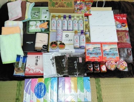 ★25000円相当★崎陽軒シュウマイ60個　風月堂　キッコーマン醤油　山本山海苔　油　ネスカフェインスタントコーヒー　かりんとう　カップめん　高級バスタオル　フェイスタオル