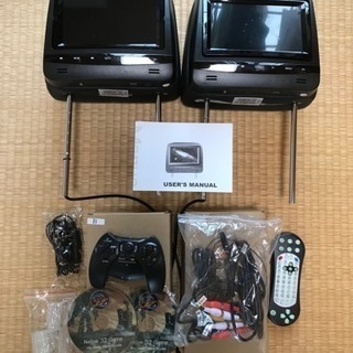 ヘッドレスト DVDプレーヤーモニター ゲーム USB・SD 2...