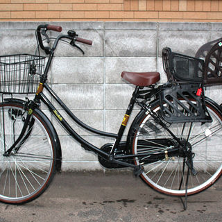 シティサイクル ブラック チャイルドシート付き
