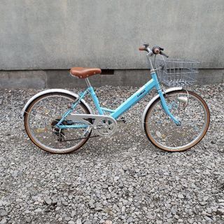 ‼交渉中‼かわいい水色の自転車❗22インチ女の子用変速機付き