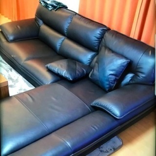 L字本革ソファー