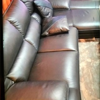 L字本革ソファー