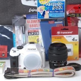 ◼️ビギナー、女性にオススメ★人気のホワイト◼️ペンタックス k-x 送料無料！ゆうパック代引き発送！代引き手数料無料！