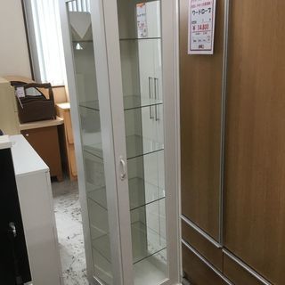 美品！スリム ガラスショーケース 収納棚 スリム収納 スリム シ...