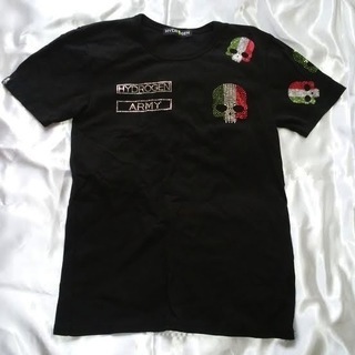 ハイドロゲン Tシャツ ラインストーン スター＆スカル BK-XL