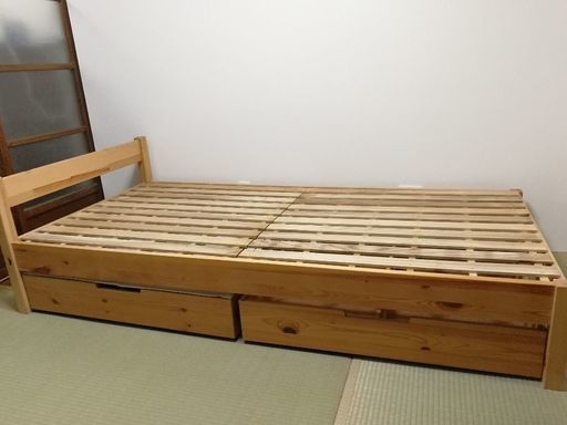 無印良品 木製ベッド 収納付き ツナ 京都のベッド シングルベッド の中古あげます 譲ります ジモティーで不用品の処分