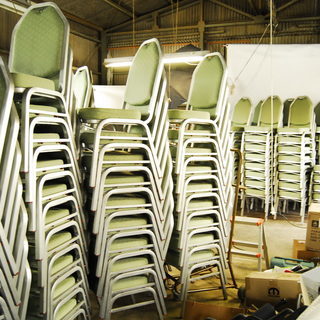 レセプションチェア アルミフレーム 若葉色 スタッキングチェア 140脚セット 宴会会場ホテルブライダル式場