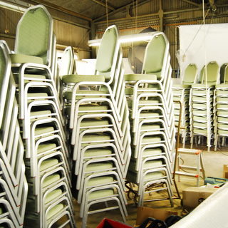 レセプションチェア アルミフレーム 若葉色 スタッキングチェア 180脚セット 宴会会場ホテルブライダル式場アントレ