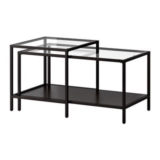 【無償譲渡】ガラス天板のネストテーブル2点セット＊IKEA