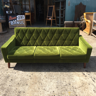 カリモク60 karimoku ロビーチェア 3シーター モケットグリーン