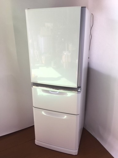 三菱 MR-C34YL-W 冷凍冷蔵庫 左開き 3ドア 335L　パールホワイト　2015年 川口市