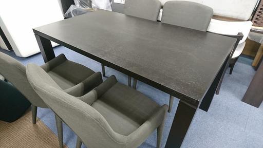 BORDEAUX 140 DINING TABLE(ボルドーダイニングテーブル）1400㎜ チェア4脚付 展示品(16842) 33000円