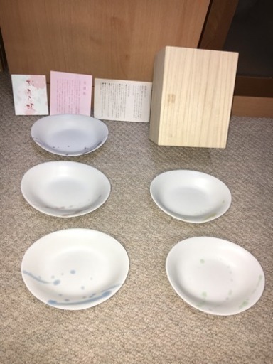 【新品未使用】美濃焼5枚セット（陶器の和食器・楕円小皿）