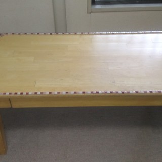 〈中古〉木製ミニタイル付き小机兼テーブル