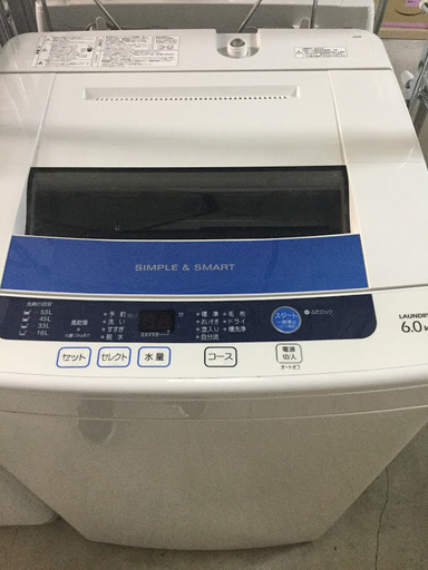 【送料無料・設置無料サービス有り】洗濯機 AQUA AQW-S60B(W) 中古