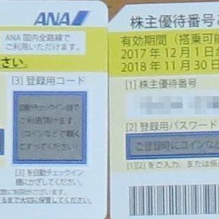 【ANA株優】飛行機チケット半額券 (2枚)