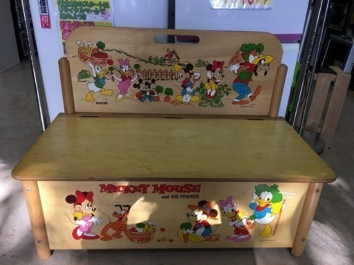 福岡 原 ミッキーマウス ディズニー おもちゃ箱 収納ベンチ イス 椅子 ベンチ 昭和 レトロ風 リサイクルマート原店 次郎丸の収納家具の中古あげます 譲ります ジモティーで不用品の処分