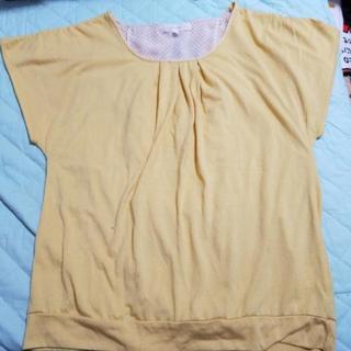 綿のレディースシャツ　黄　L