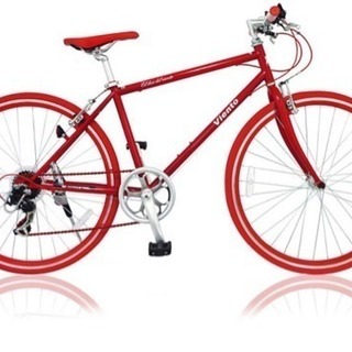 【引き取り限定】中古美品 赤いクロスバイク 街乗り、通学、通勤に大人気の7段変速クロスバイク